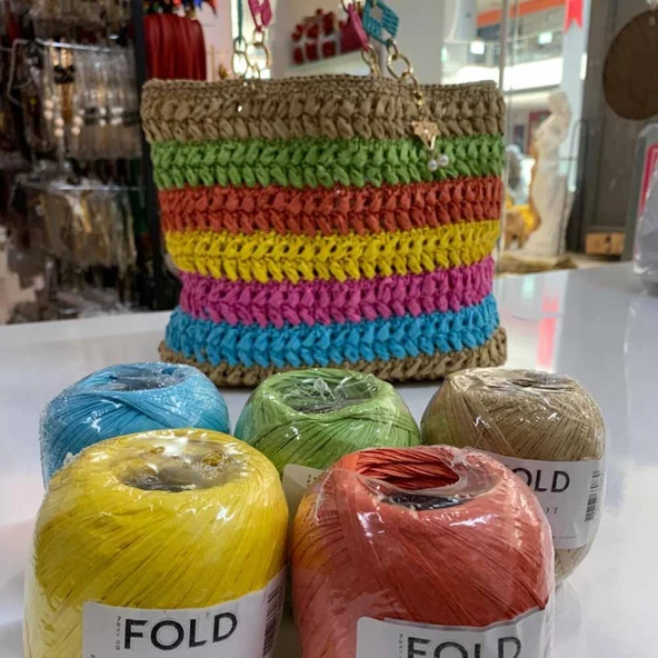 Fold Elit Rafya İpi ( 50 Gram ) 88A Saks Mavisi - 4