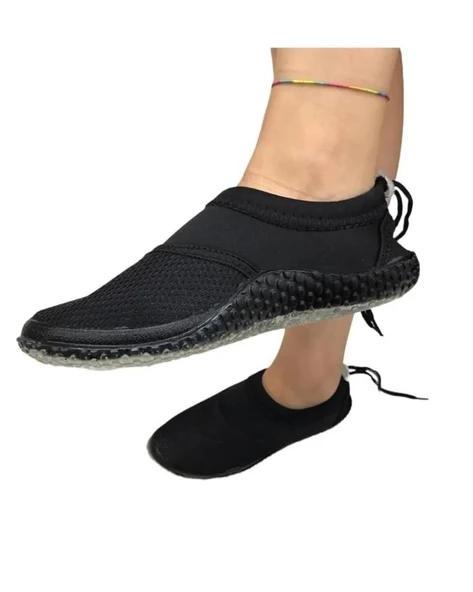 Serabien Kadın Yarım File Bez Sörf Deniz Ayakkabısı SİYAH 38 - 6