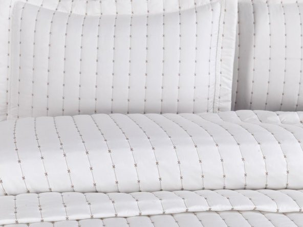 Dublin Çift Kişilik Kapitoneli Yatak Örtüsü Krem - 2