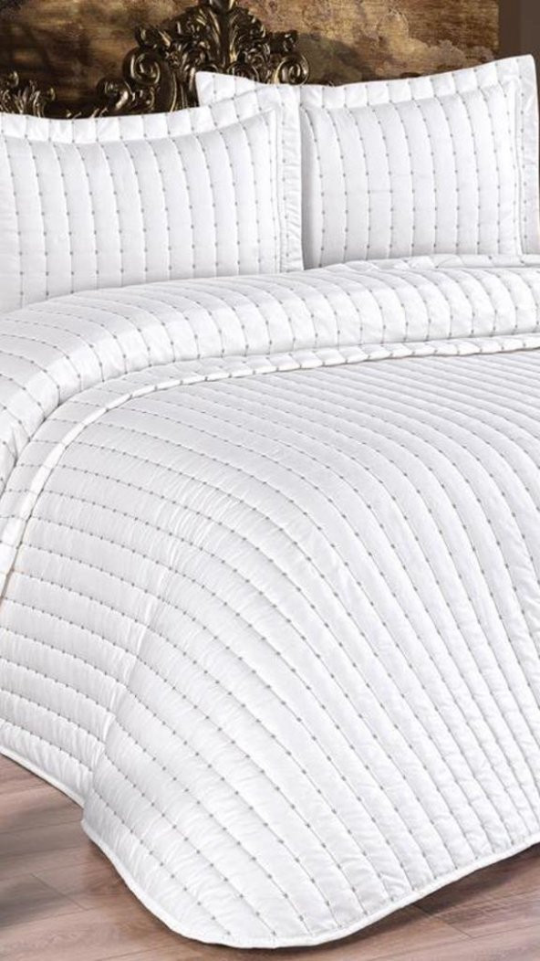 Dublin Çift Kişilik Kapitoneli Yatak Örtüsü Krem - 6