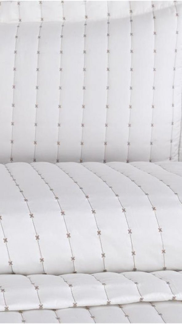 Dublin Çift Kişilik Kapitoneli Yatak Örtüsü Krem - 7