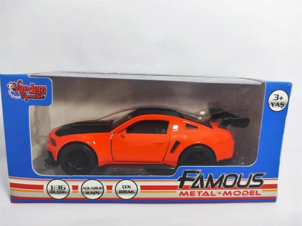 388-B Vardem Mustang Benzeri Turuncu Çek Bırak Araba - 2