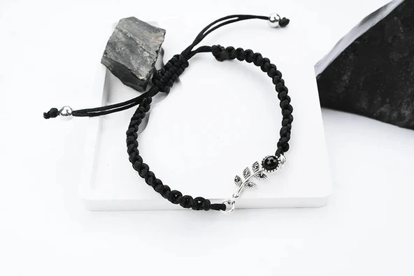 LALEZAR OLTU TAŞI GÜMÜŞ ÇERÇEVE  AYARLANABİLİR  BİLEKLİK ürün görseli 1