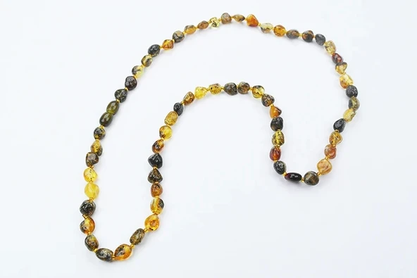 Anadolu Işıltısı Doğal Kesim Damla Kehribar Yetişkin Kolye - Resim 2