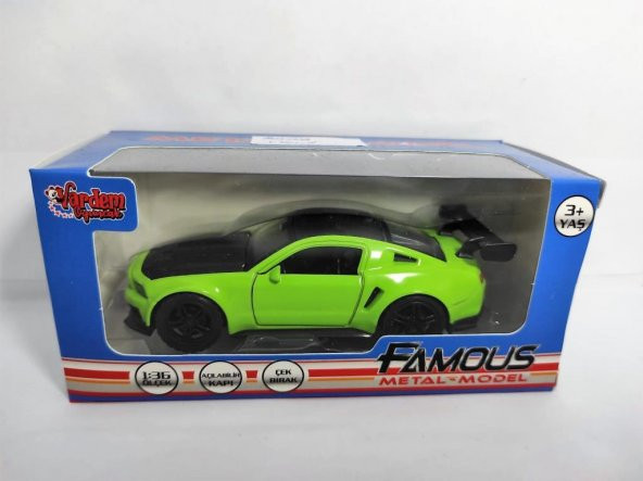 388-B Vardem Mustang Benzeri Yeşil Çek Bırak Araba - 2