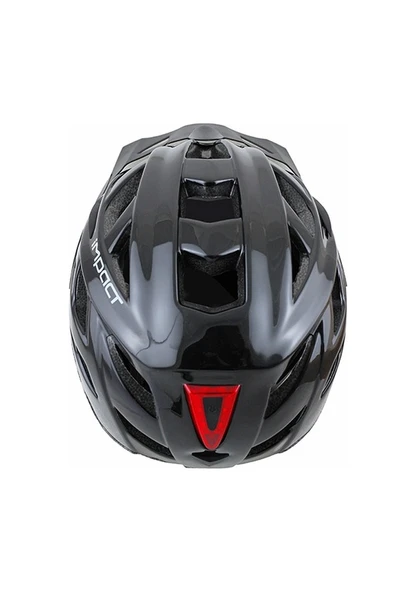 İmpact Commur Işıklı Bisiklet Kaskı PARLAK Siyah özel seri - Resim 4