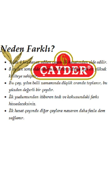 ÇAYDER Firuze İlk Hasat Çayı Siyah Dökme Çay 1 Kg - Resim 2