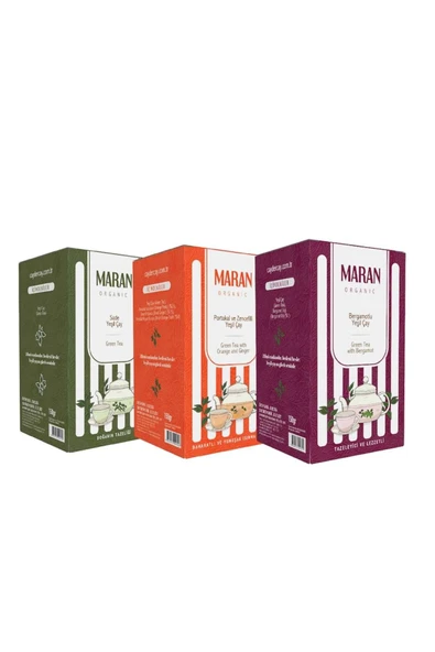 MARAN Sade, Portakallı ve Zencefilli,Bergamotlu Yeşil Çay 3'lü 450 Gr ürün görseli