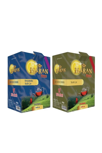 MARAN Siyah Dökme Çay ve Bergamotlu Dökme Siyah Çay 2'li Avantajlı Paket - 1