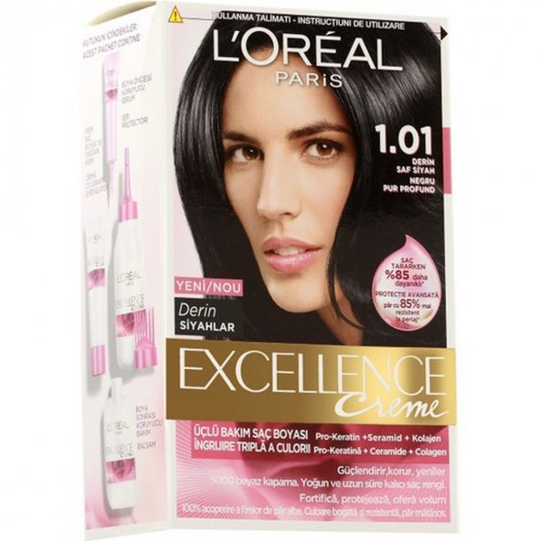 Loréal Paris Excellence Creme Saç Boyası 1.01 Derin Saf Siyah