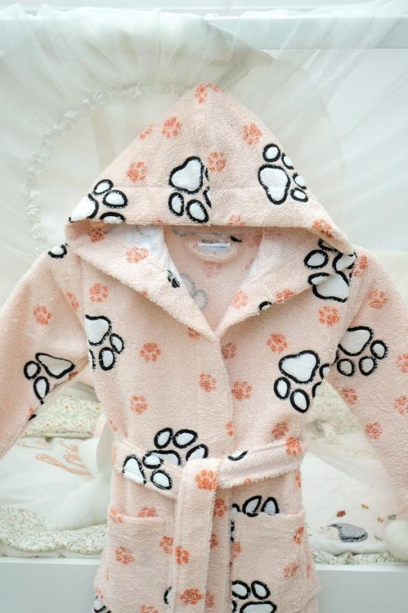 Pati Baskılı Mayer Bukle Çocuk Bornozu - 3