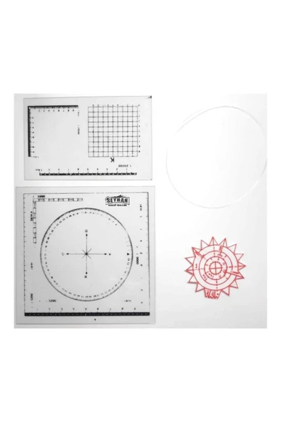 Single Sword Minkale Harita Ölçüm Cetvel Seti Askeri Minkale Seti ürün görseli