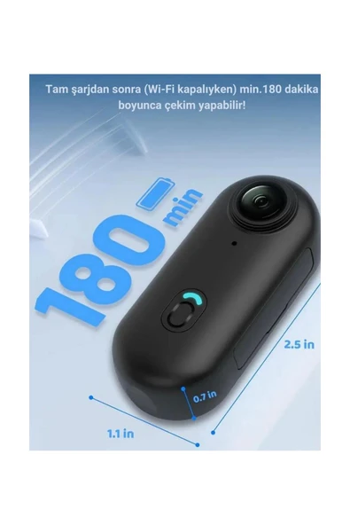 Mini 4K WIFI Aksiyon Kamerası Vücut Kamerası Giyilebilir Video Kaydedici (32GB Hafıza Kartı Hediyeli) - 8