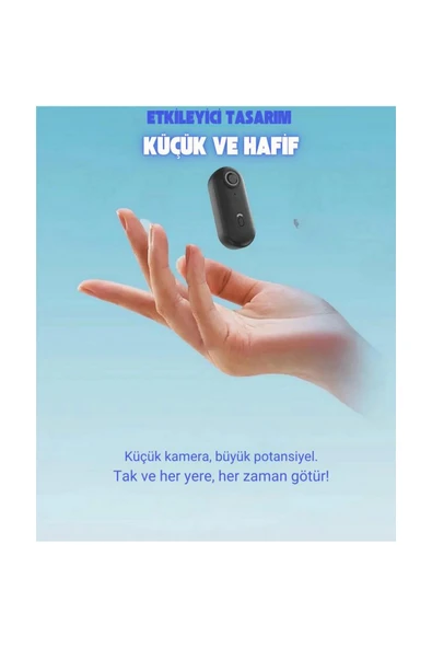 Mini 4K WIFI Aksiyon Kamerası Vücut Kamerası Giyilebilir Video Kaydedici (32GB Hafıza Kartı Hediyeli) - 6