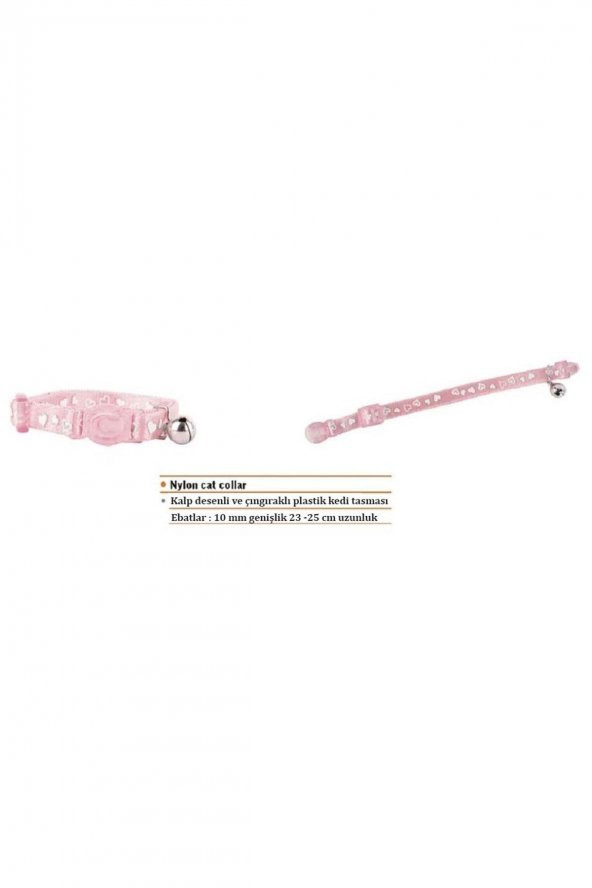 Pembe Plastik Çıngıraklı Kedi Boyun Tasması - 2