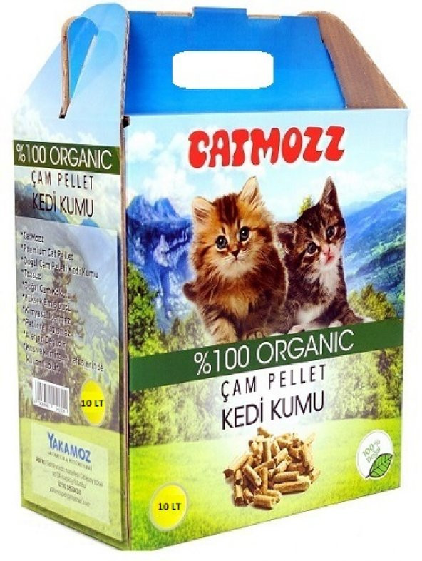 Catmozz Doğal Organik Çam Peleti Kedi Kumu 10 Lt