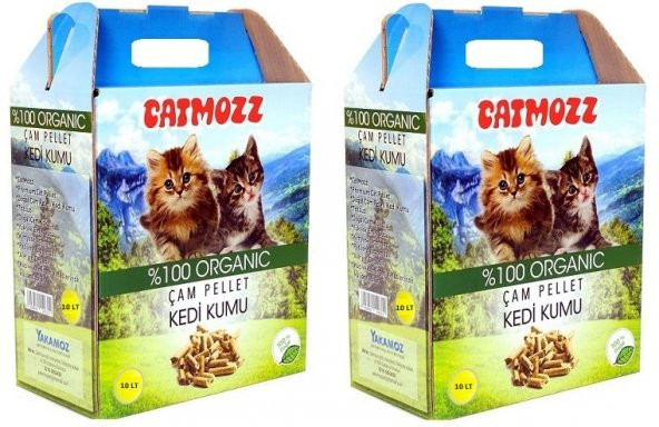 Catmozz Doğal Organik Çam Peleti Kedi Kumu 10 Lt X 2 Adet