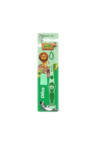 Difaş Sweet Animals Yeşil Çocuk Diş Fırçası