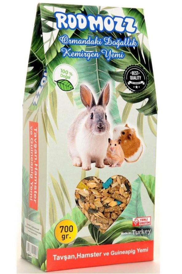 RodMozz Premium Vitaminli Kemirgen Hamster Guineapig Tavşan Yemi 700 gr