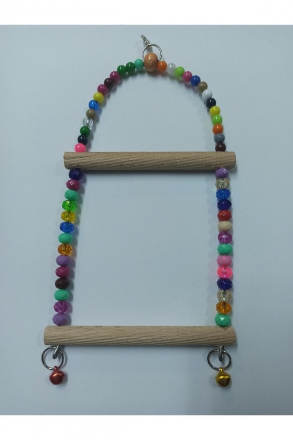 BirdMozz Renkli Boncuklu Iki Katlı Kuş Salıncağı Oyuncağı