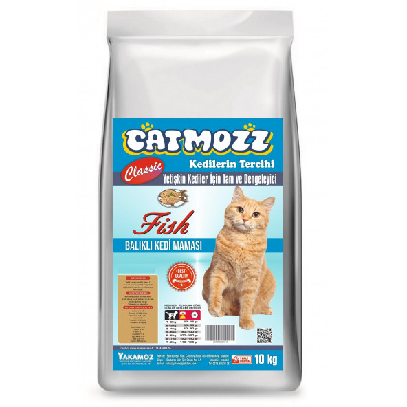 CatMozz Balıklı Yetişkin Kedi Maması 10 Kg