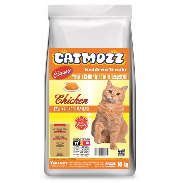 CatMozz Tavuklu Yetişkin Kedi Maması 10 Kg