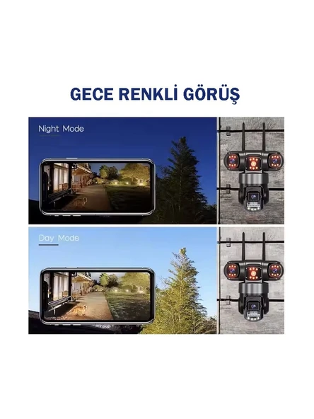 2 Kameralı Full Hd Yapay Zekalı Wifi Kablosuz Hareket Takipli Alarmlı Güvenlik Kamerası - Resim 3