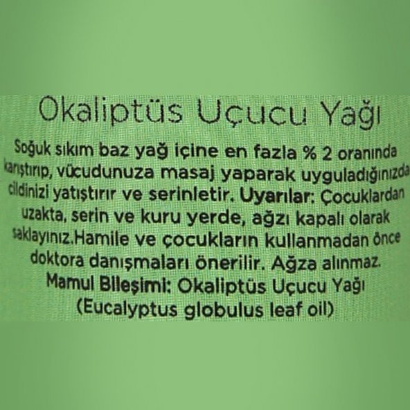 Okaliptüs Uçucu Yağı (eucalyptus Globus) - (10 Ml) - Homemade - 2