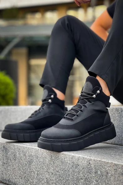 Yüksek Taban Bot Siyah (Siyah Taban) - Resim 3