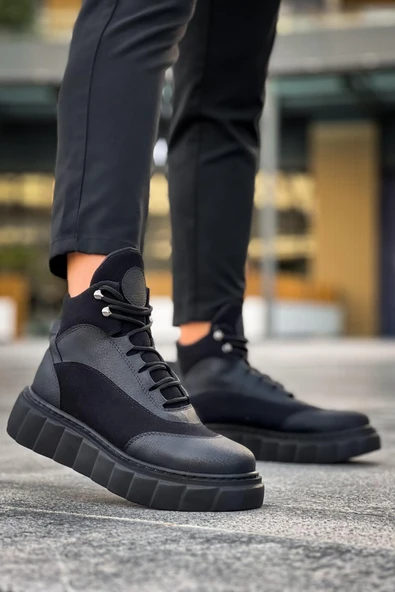 Yüksek Taban Bot Siyah (Siyah Taban) - Resim 5