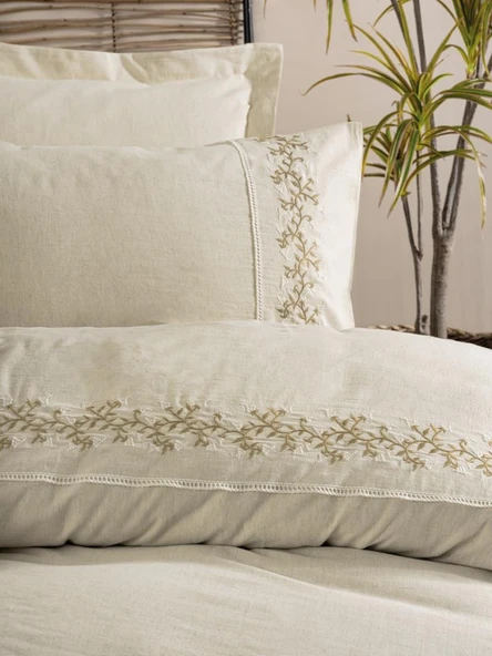 Cotton Keten Çift Kişilik Nev Takımı Darian - Resim 2