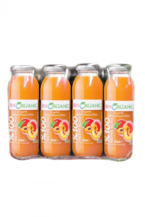 Organik Şeftali Kayısı Elma Suyu 12 X 250 ml