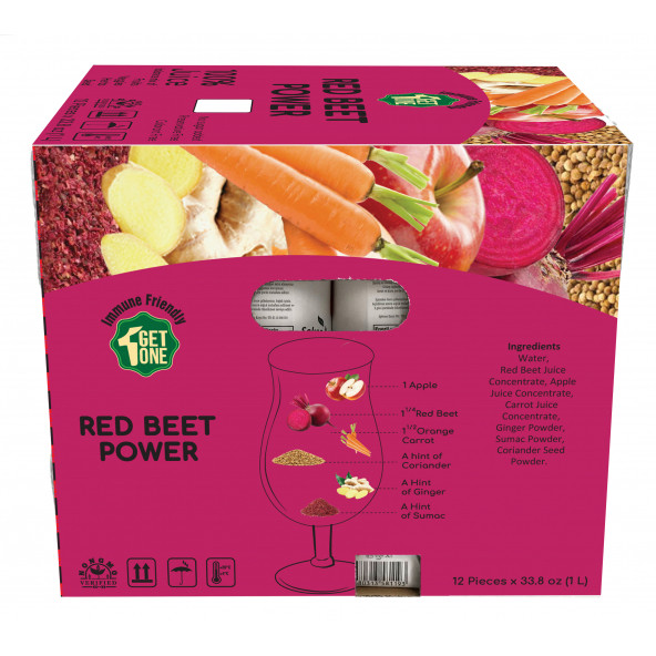 Red Beet Power  Bağışıklık Dostu Meyve   Sebze Suyu  12 X 1 L