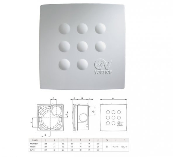 Vortice Vort Quadro I Super I C 1.5 Hız Anahtarı Tasarruflu Havalandırma Fanı Anahtar Yüksek Basınçlı AGMair Agm Havalandırma Fanları - 5