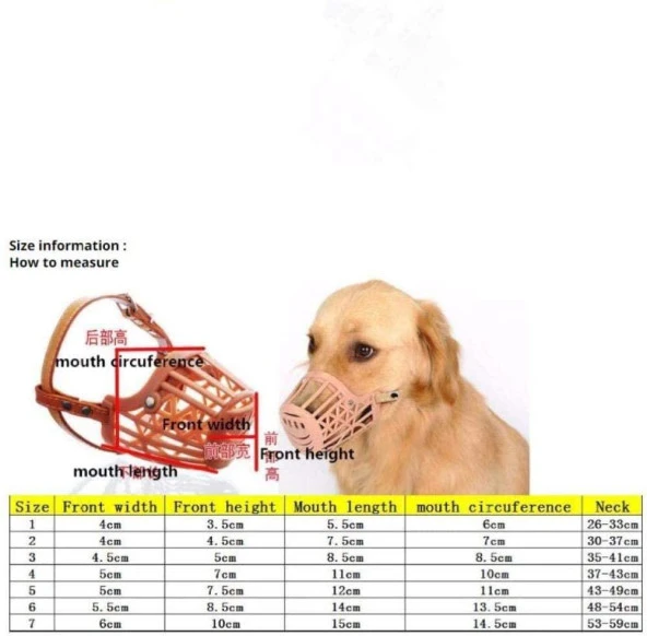 DG-080 Köpek Plastik Ağızlık NO:4 ORTA IRK 6-9 Kg KÖPEKLER İÇİN - 2