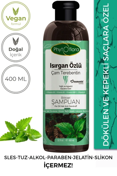 Phytoflora Tuzsuz Yağlı Ve Kepekli Saçlara Özel Isırgan Özlü Bitkisel Şampuan 400ml ürün görseli 1