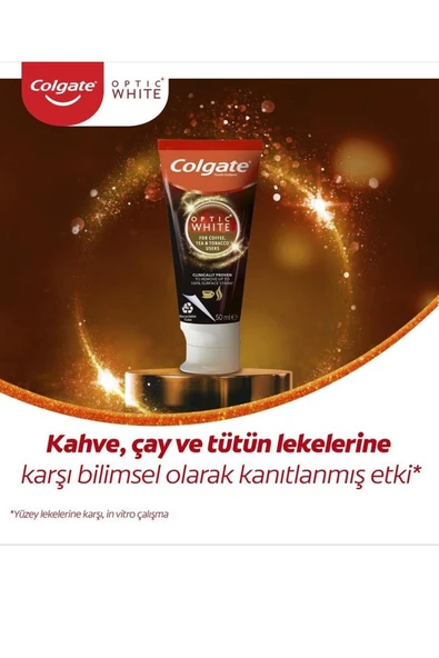 Colgate Optic White Kahve Çay Ve Tütün Kullanıcıları Için Diş Macunu 50 ml x 12 Adet - 2