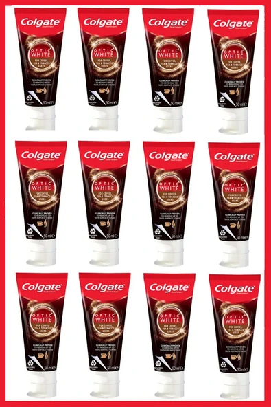 Colgate Optic White Kahve Çay Ve Tütün Kullanıcıları Için Diş Macunu 50 ml x 12 Adet