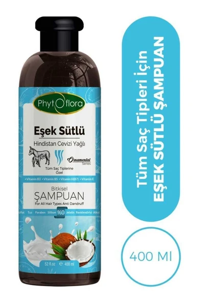 MUSENSO Phytoflora Kepek Karşıtı Tuzsuz Eşek Sütü Ve Hindistan Cevizi Yağlı Bitkisel Şampuan 400 Ml - 5