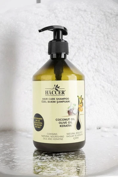Haccer Tuzsuz Sülfatsız Parabensiz Zeytinyağı Hindistan Cevizi Keratin Şampuan 400 ml - 8