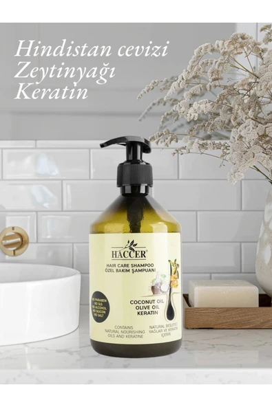 Haccer Tuzsuz Sülfatsız Parabensiz Zeytinyağı Hindistan Cevizi Keratin Şampuan 400 ml - 7
