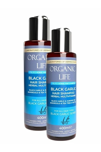 organic life Siyah Sarımsak Şampuanı 2 ADET Black Garlic Hair Shampoo 400 ML