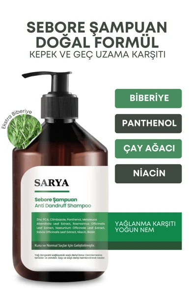 SARYA Sebore Anti Dandruff Kepek Karşıtı Ve Egzema Şampuan 500 ml - Kuru Ve Normal Saçlar