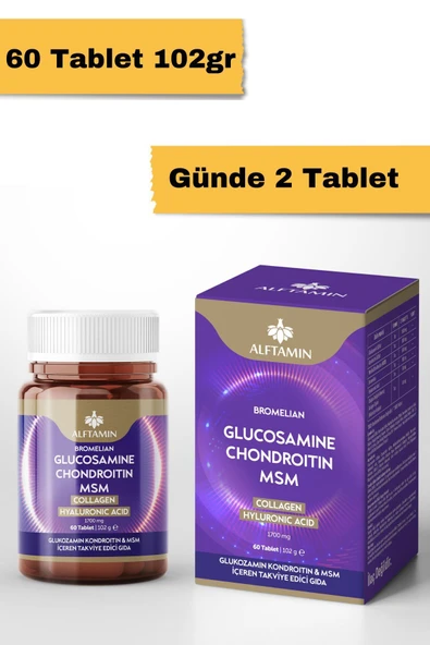 ALFTAMİN Glukozamin 60 Tablet Glucosamıne Chondroıtın MSM Kollajen Hyluronik Asit - 2