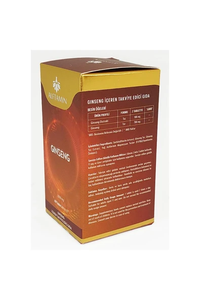 ALFTAMİN Alftamin Ginseng Içeren Takviye Edici Gıda 1000 Mg 60 Tablet - 4