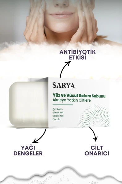 SARYA Propolis Içerikli Ve Siyah Nokta Sabunu (ÇAY AĞACI GLİKOLİK ASİT SALİSİLİK ASİT) 100 gr - 2