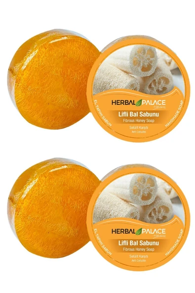 Herbal Palace El Yapımı Doğal Lifli Bal Sabunu Gliserinli 125 Gr. X 2 Adet Selülit Giderici