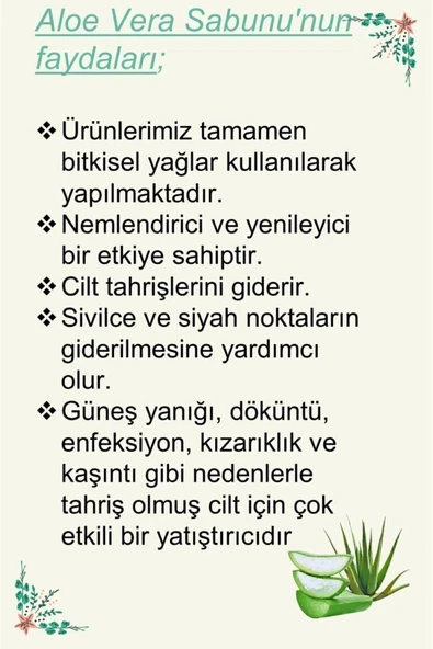 Doğal El Yapımı Kabak Lifli Aloe Vera Sabunu 140 gr - Resim 4