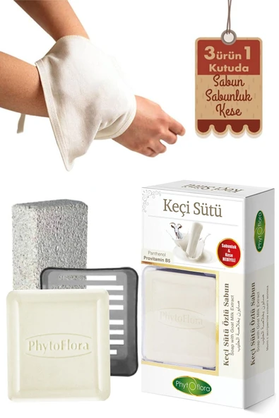 Phytoflora Keçi Sütü Sabunu Ve Banyo Kesesi, Katı Sabunluk - 2