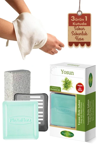 Phytoflora Yosun Sabunu Ve Banyo Kesesi, Katı Sabunluk - Resim 2